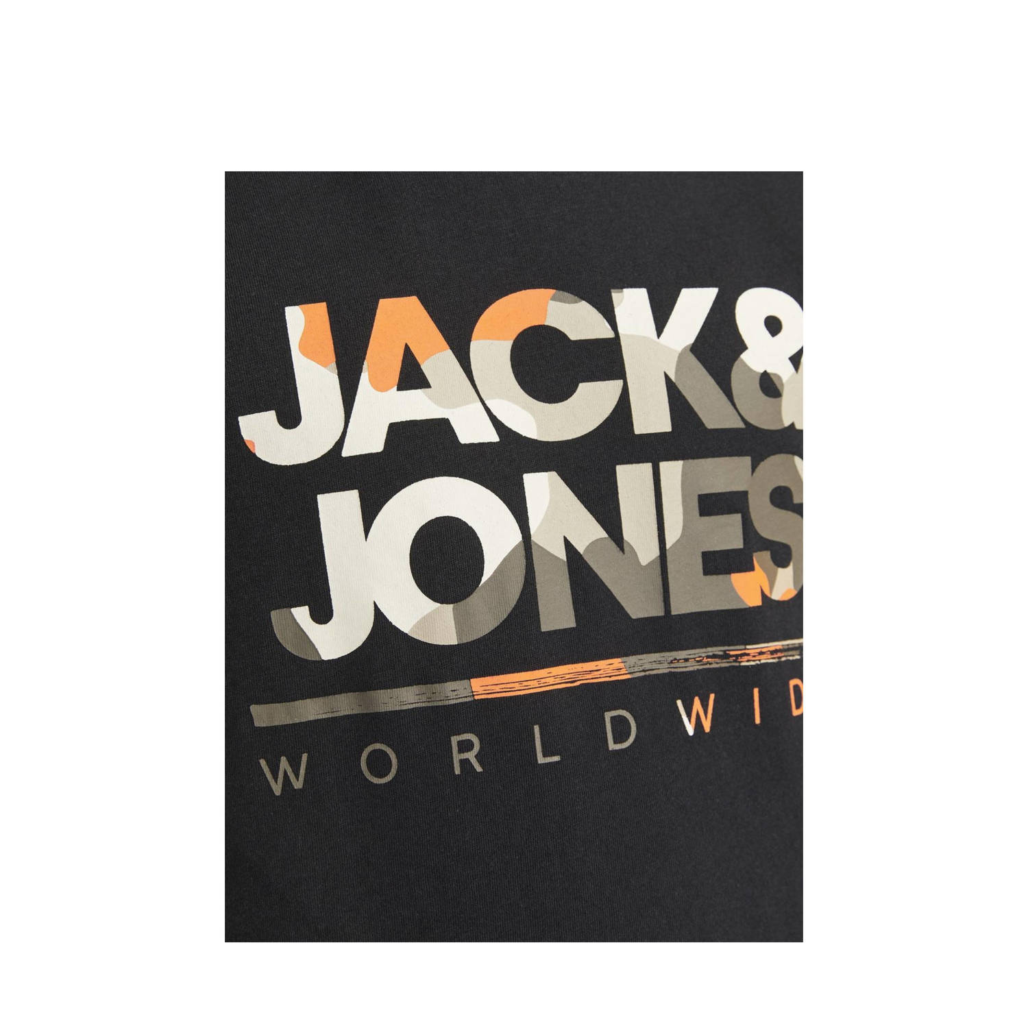 JACK & JONES JUNIOR T-shirt JJLUKE met logo zwart