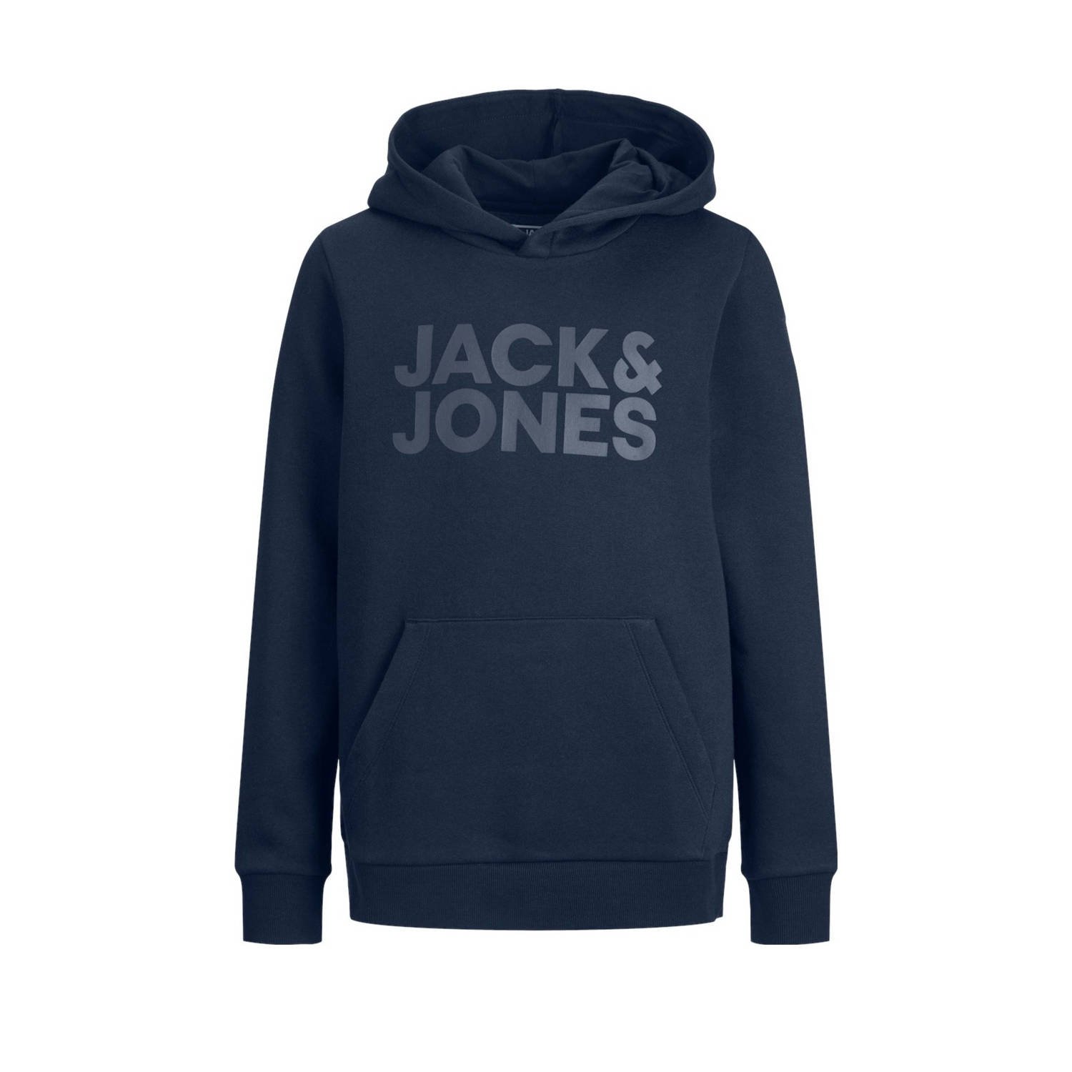 Jack & jones JUNIOR hoodie JJECORP met tekst Sweater Blauw Logo 128