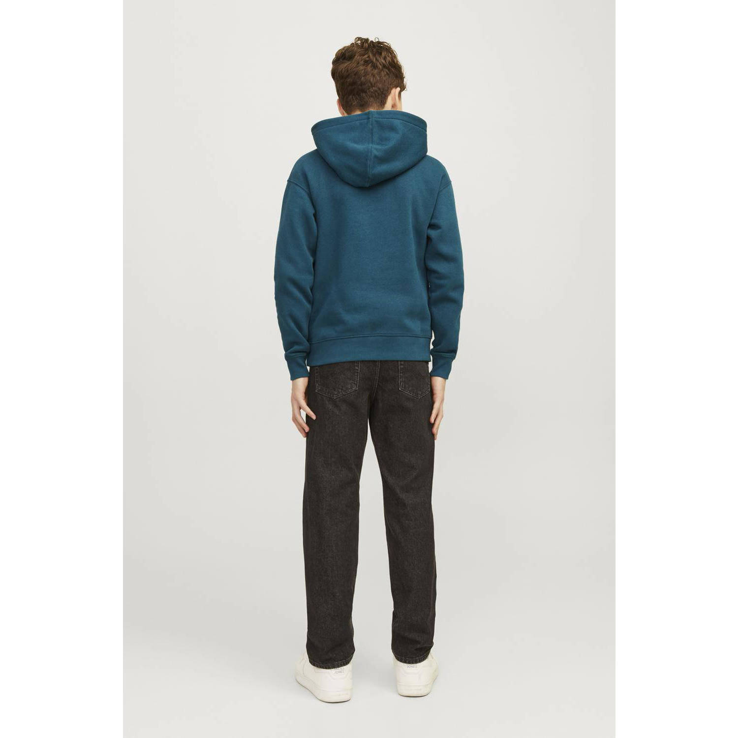 JACK & JONES JUNIOR hoodie JJESTAR met logo petrol