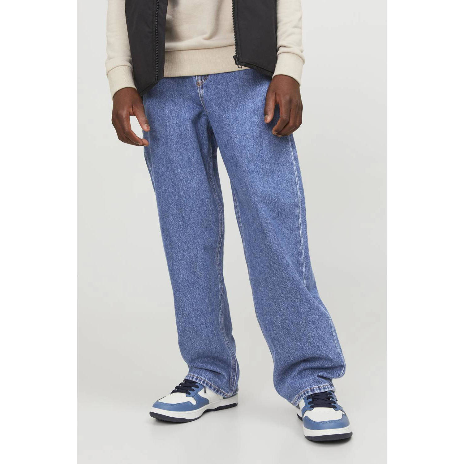 JACK & JONES JUNIOR baggy fit jeans JJIALEX JJORIGINAL blue denim