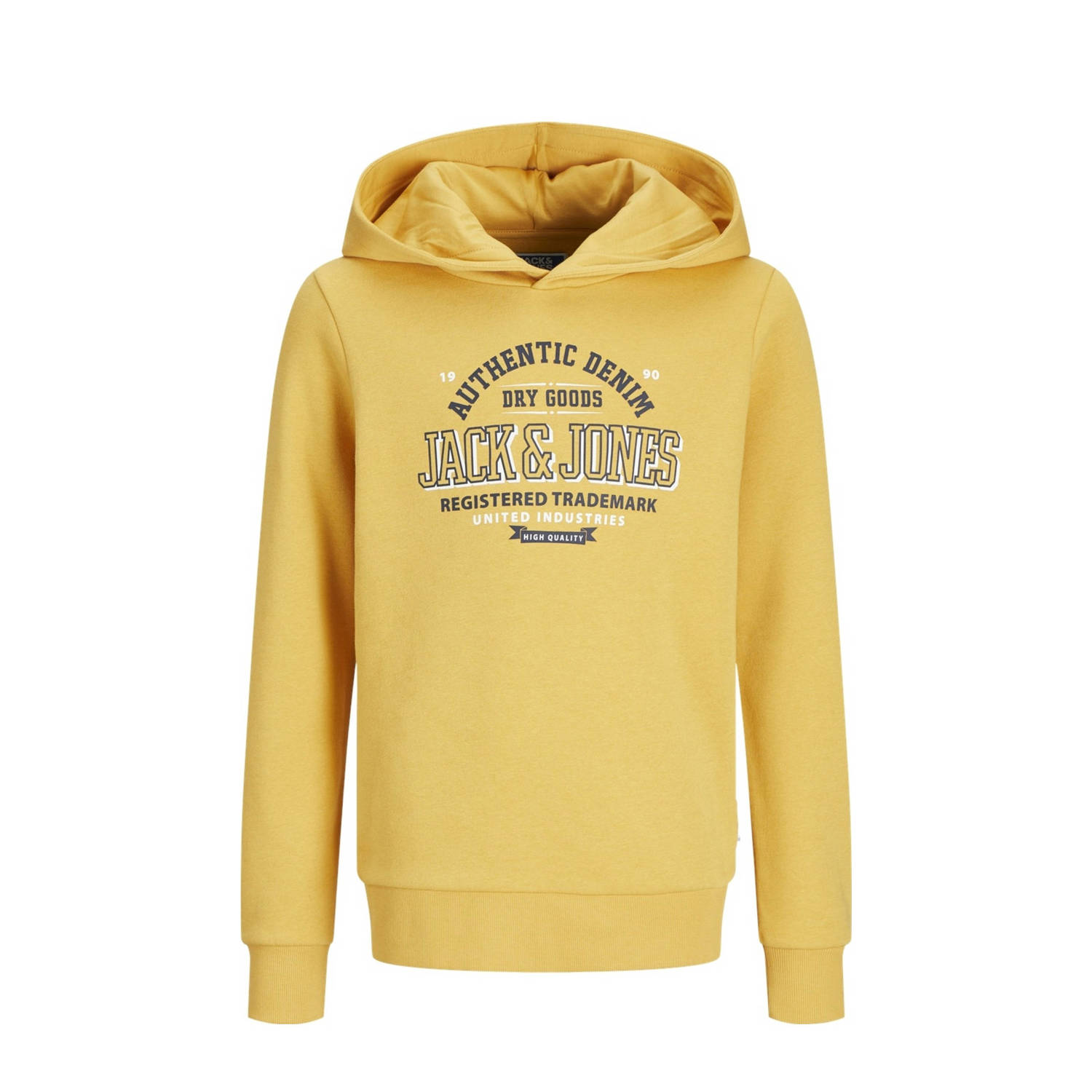 Jack & jones JUNIOR hoodie JJELOGO met logo honinggeel Sweater Logo 140