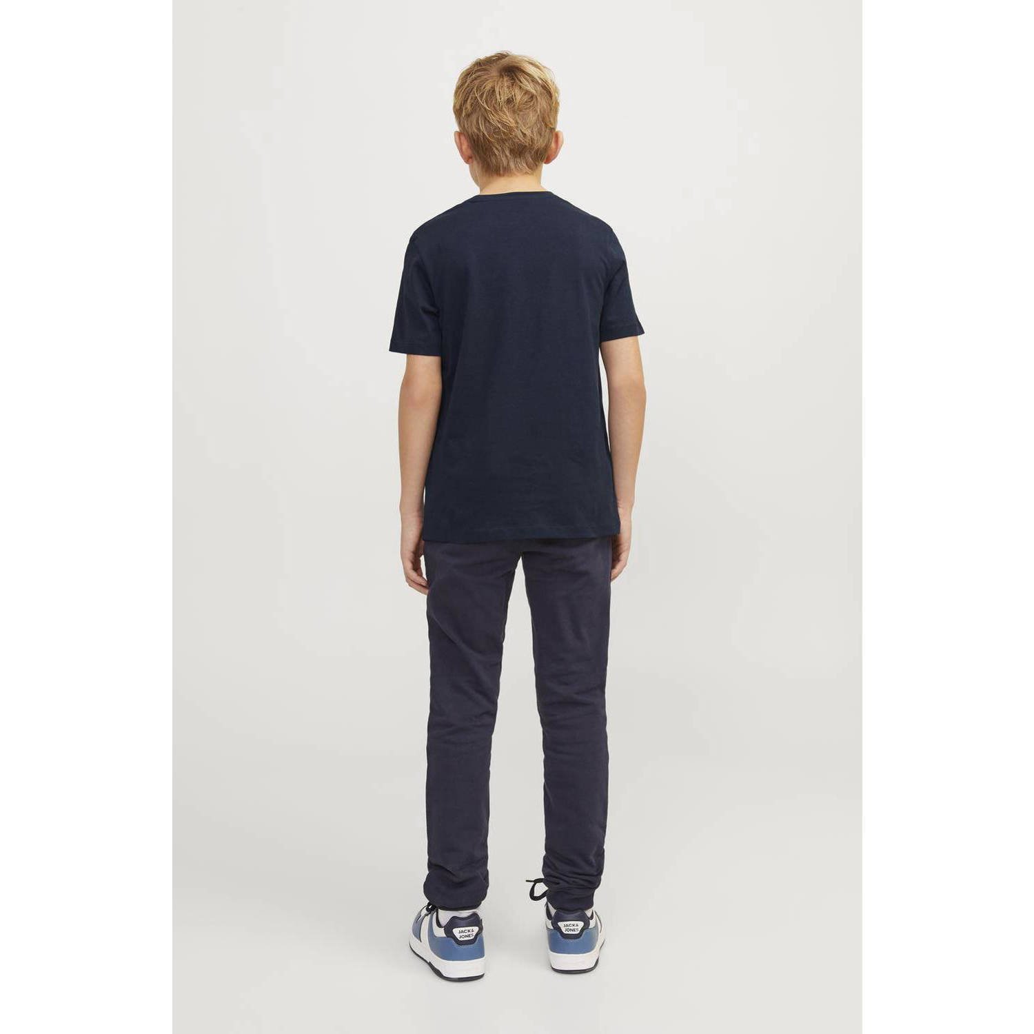 JACK & JONES JUNIOR T-shirt JJELOGO met logo donkerblauw