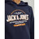 JACK & JONES JUNIOR hoodie JJELOGO met logo donkerblauw