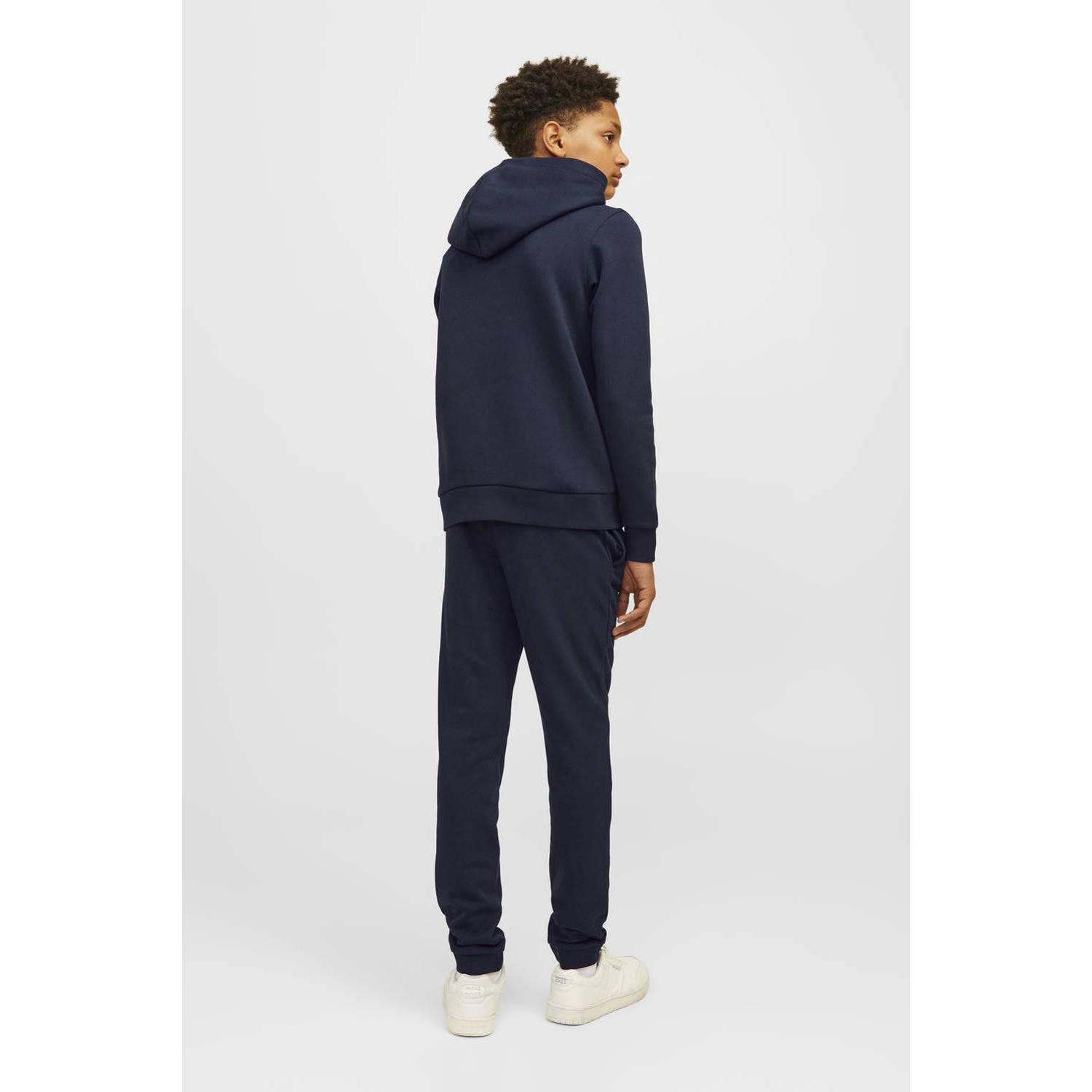 JACK & JONES JUNIOR hoodie JJELOGO met logo donkerblauw