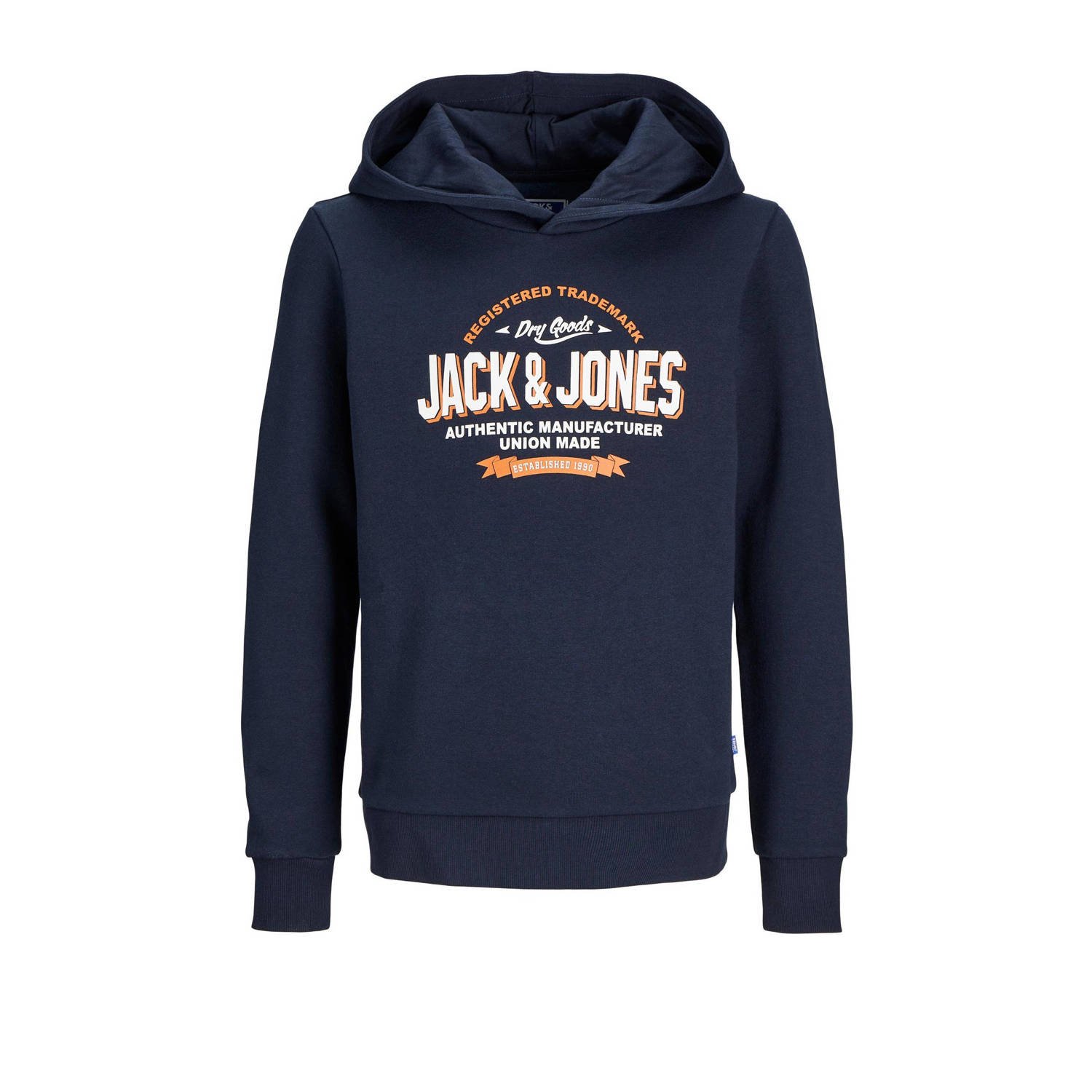 Jack & jones JUNIOR hoodie JJELOGO met logo donkerblauw Sweater Logo 140