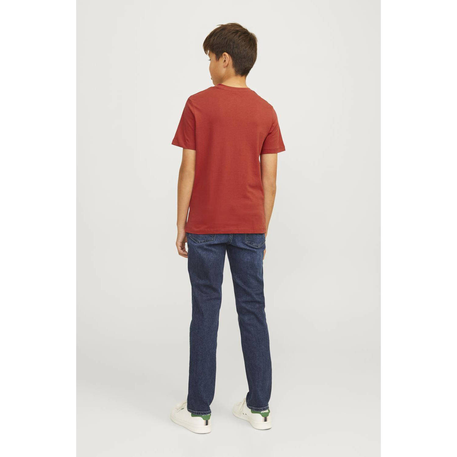 JACK & JONES JUNIOR T-shirt JJELOGO met logo warmrood