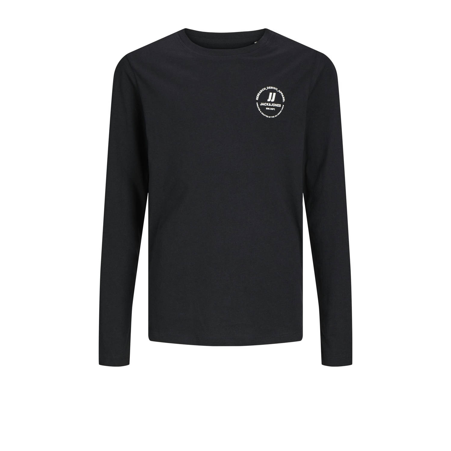 Jack & jones JUNIOR longsleeve JJESWIFT met printopdruk zwart Jongens Katoen Ronde hals 128