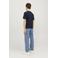 JACK & JONES JUNIOR T-shirt JJECALEB VARSITY met logo donkerblauw