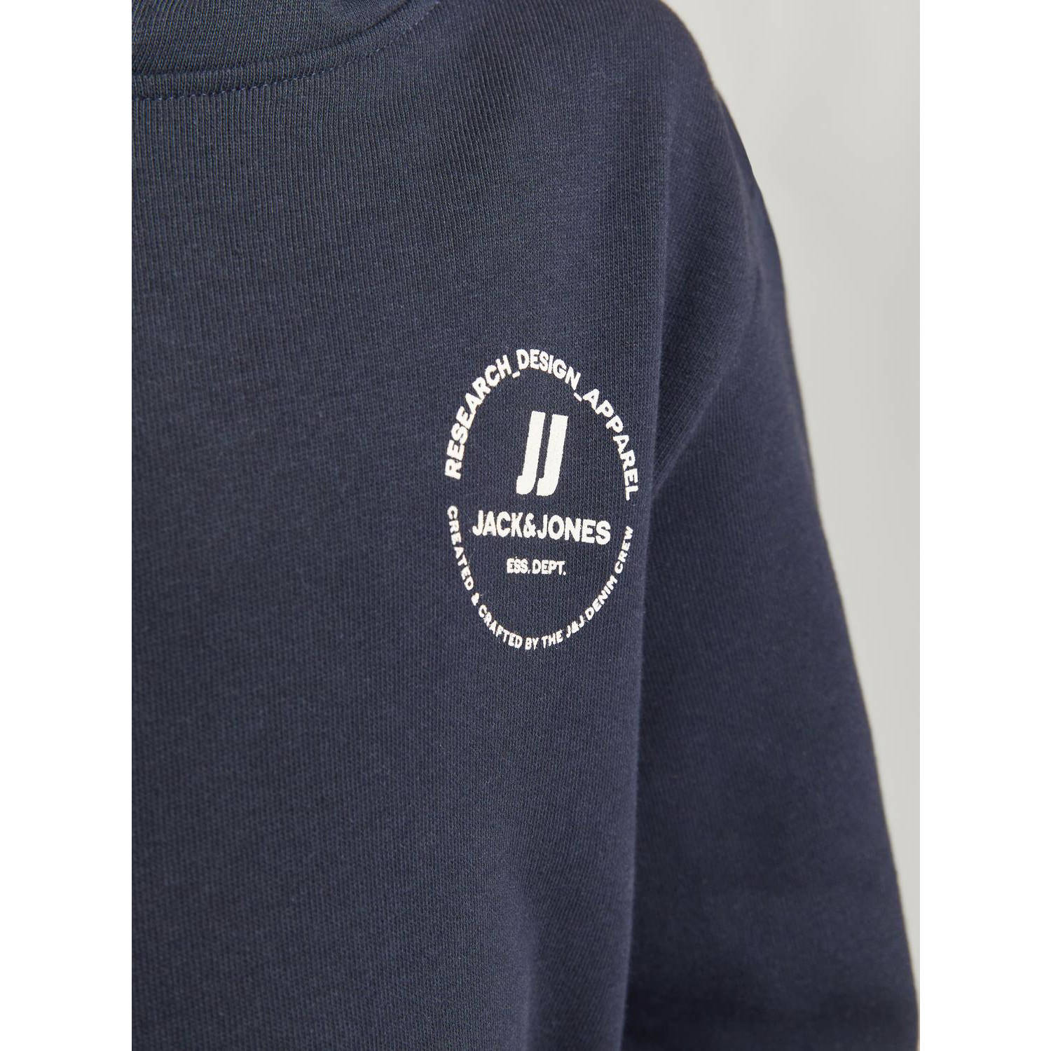 JACK & JONES JUNIOR hoodie JJESWIFT met printopdruk donkerblauw