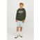JACK & JONES JUNIOR hoodie JJELOGO met logo warm donkergroen