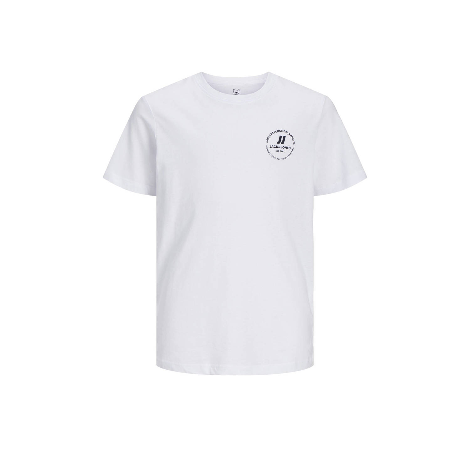 Jack & jones JUNIOR T-shirt JJESWIFT met printopdruk wit Jongens Katoen Ronde hals 140