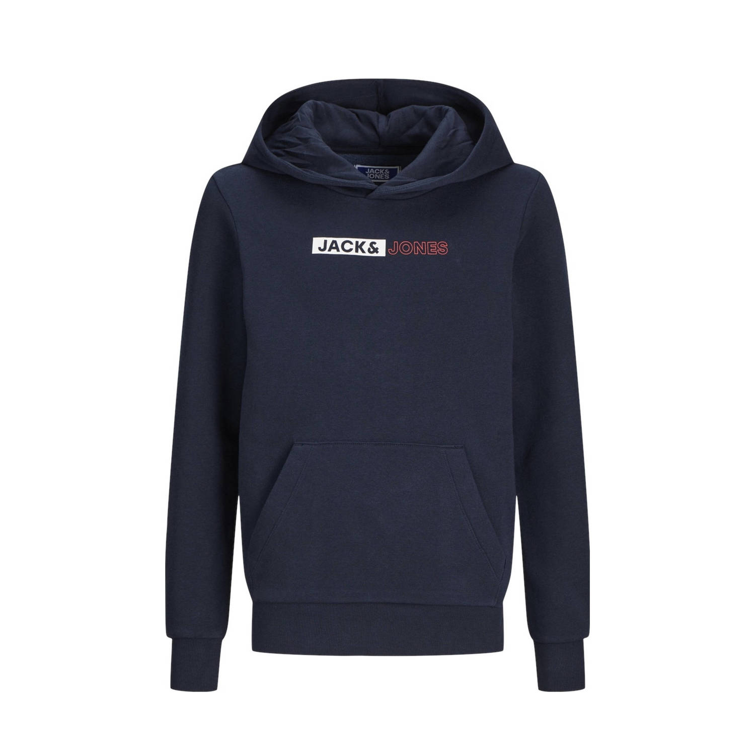 Jack & jones JUNIOR hoodie JJEPLAYER met logo donkerblauw Sweater Logo 128
