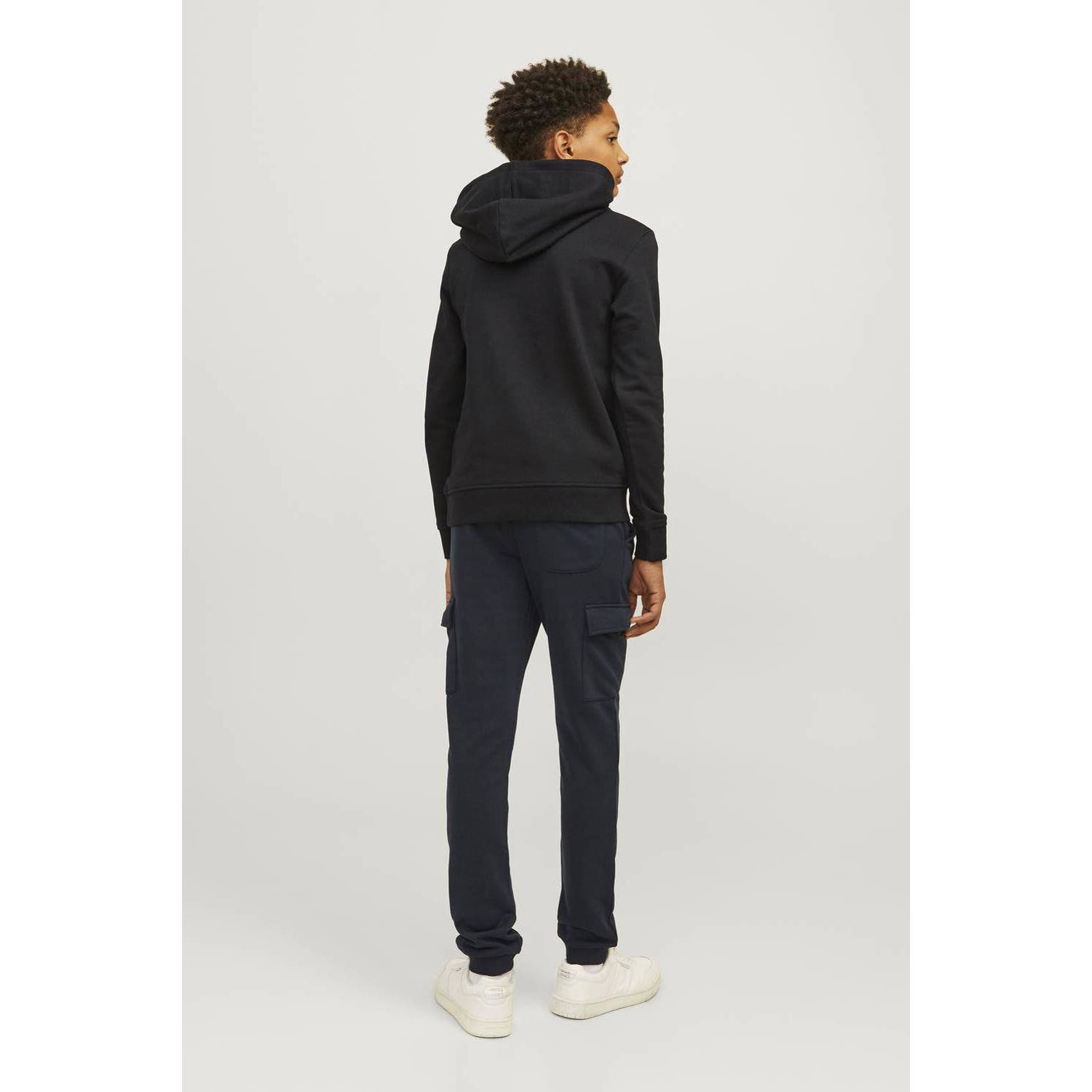 JACK & JONES JUNIOR hoodie JJESWIFT met printopdruk zwart