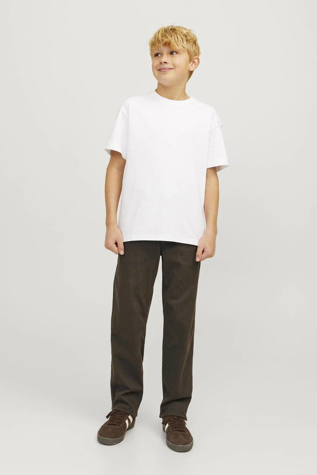 JACK & JONES JUNIOR regular fit broek JPSTMARCO JJDAVE donkerbruin