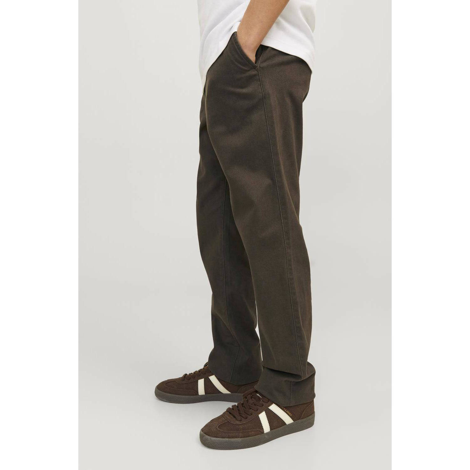 JACK & JONES JUNIOR regular fit broek JPSTMARCO JJDAVE donkerbruin
