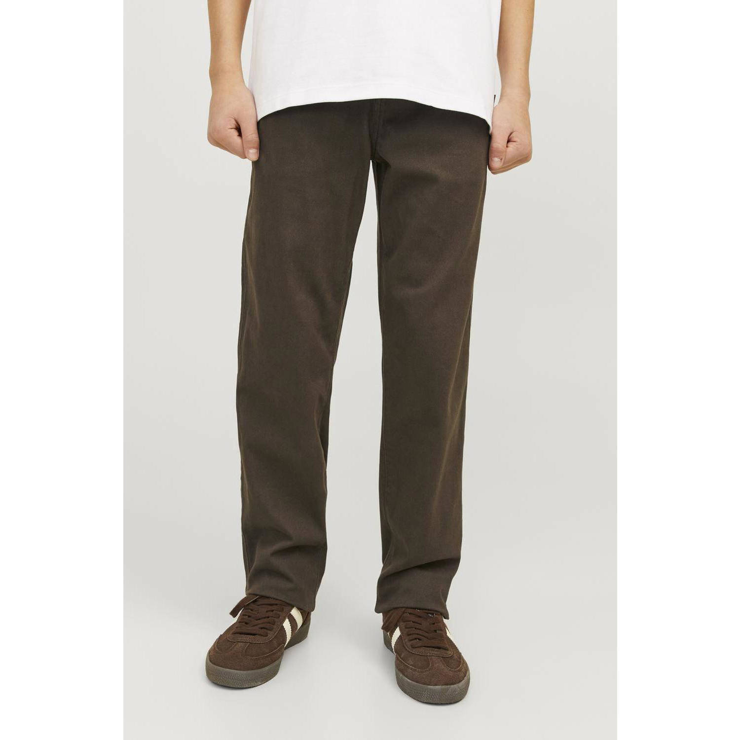 JACK & JONES JUNIOR regular fit broek JPSTMARCO JJDAVE donkerbruin