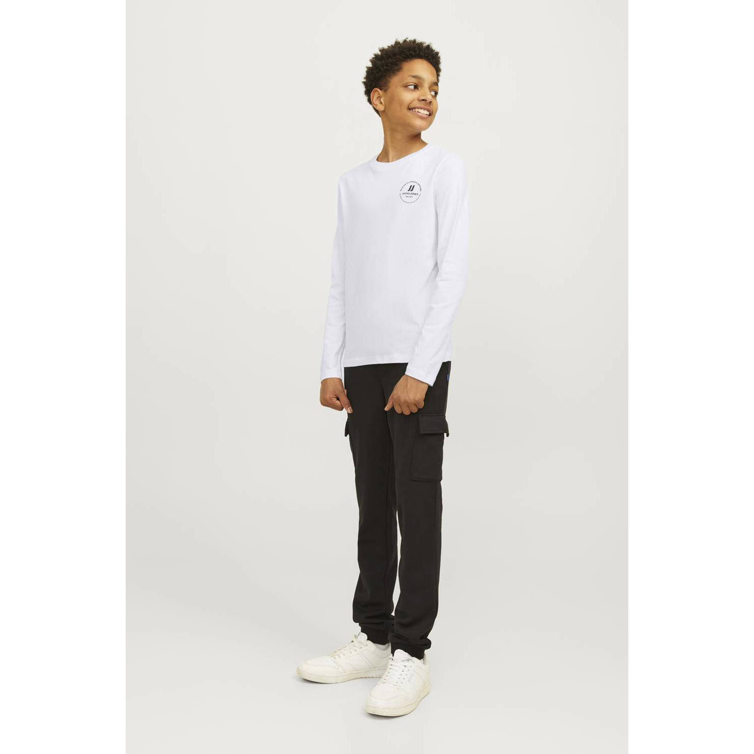 JACK & JONES JUNIOR longsleeve JJESWIFT met printopdruk wit