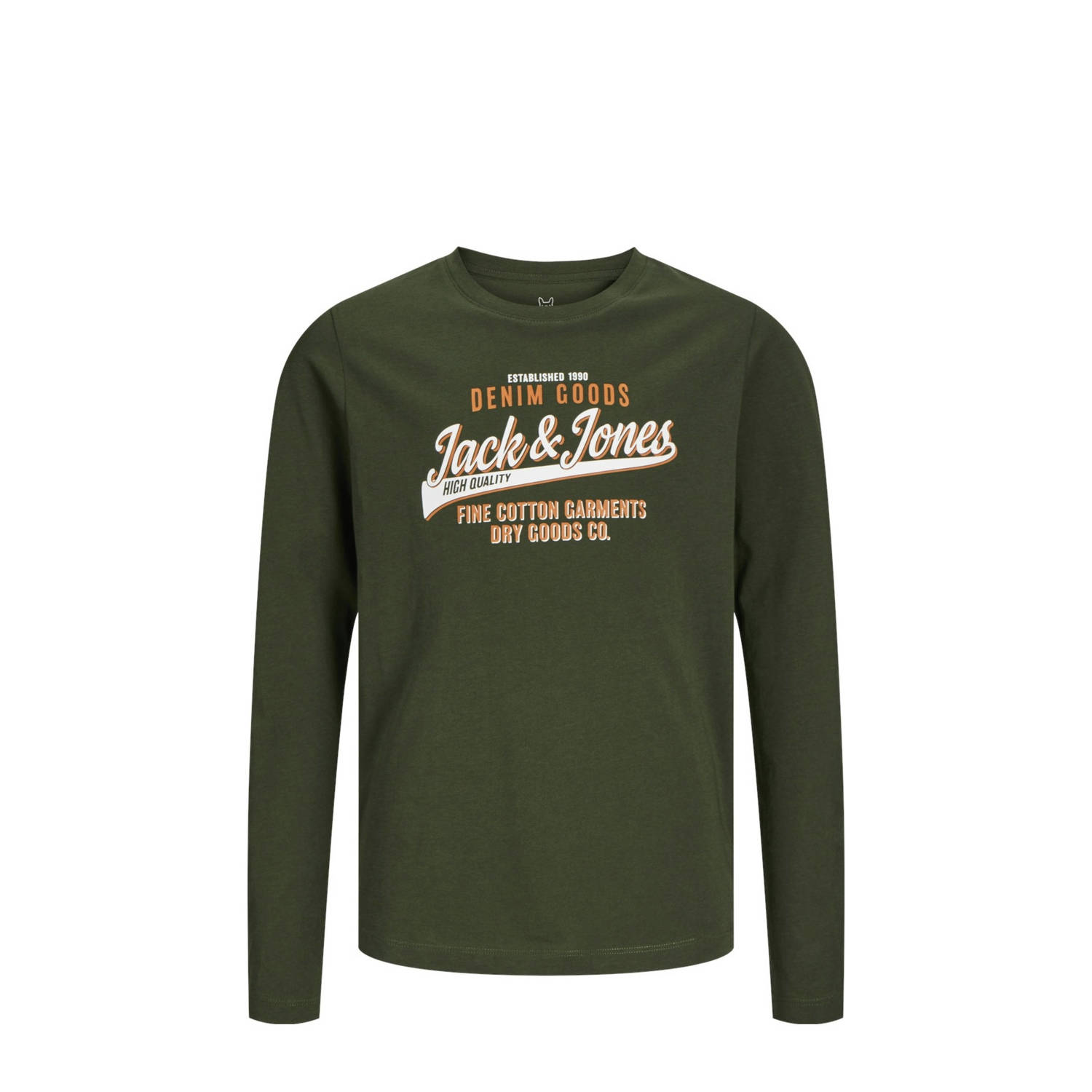 Jack & jones JUNIOR longsleeve JJELOGO met logo wit Groen Jongens Katoen Ronde hals 128