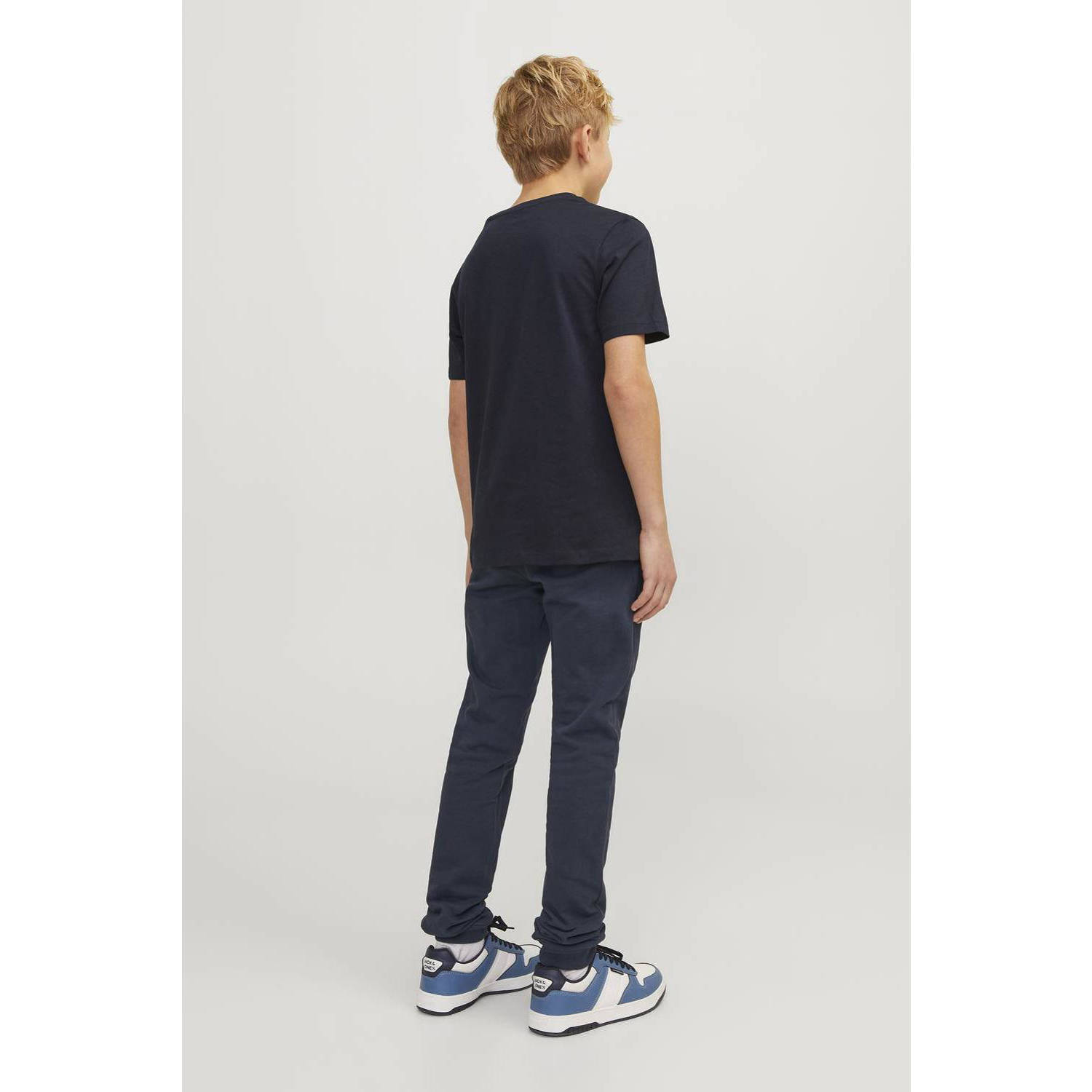 JACK & JONES JUNIOR joggingbroek JPSTGORDON JJSWIFT met logo donkerblauw