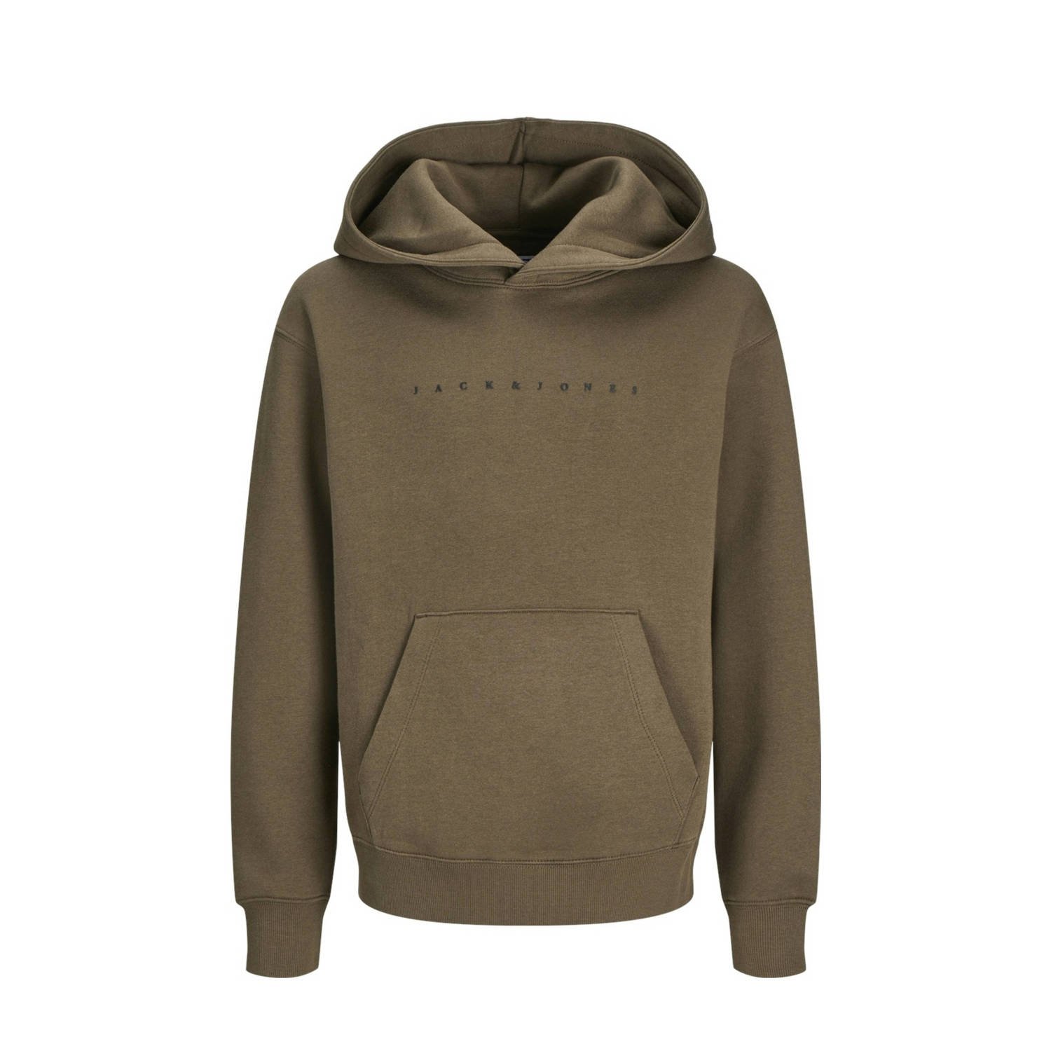 Jack & jones JUNIOR hoodie JJESTAR met logo bruin Sweater Tekst 164