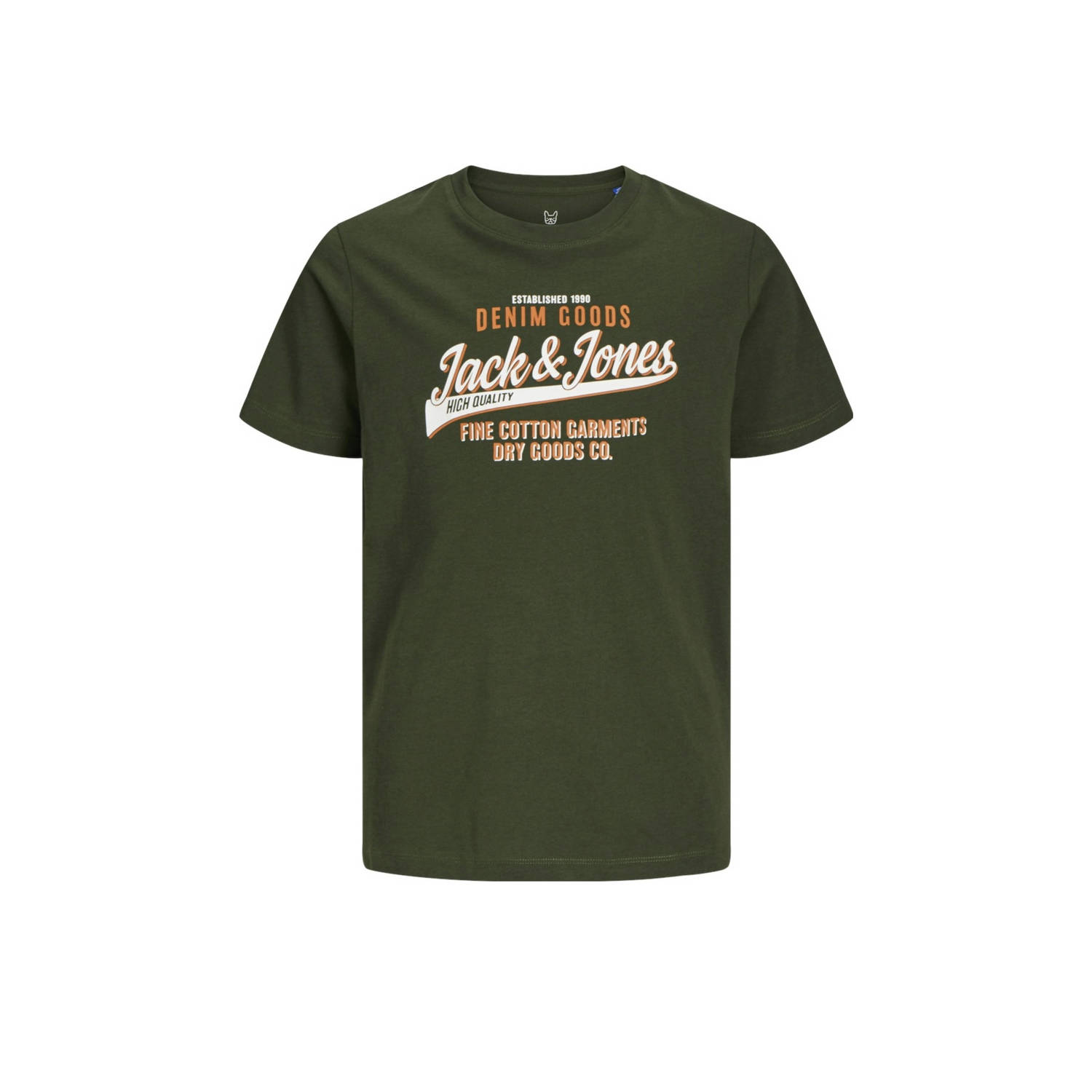 JACK & JONES JUNIOR T-shirt JJELOGO met logo warm donkergroen
