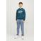 JACK & JONES JUNIOR hoodie JJELOGO met logo petrol