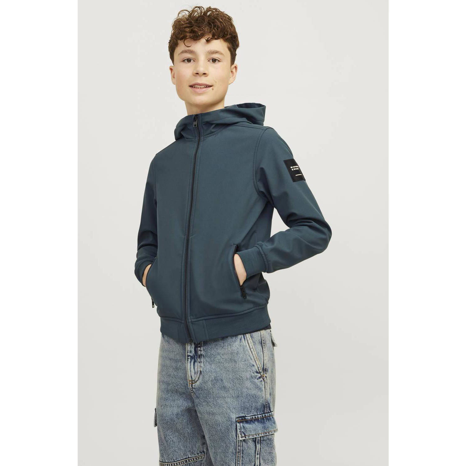 Jack & jones JUNIOR softshell jas JJEBASIC SOFTSHELL Groen Effen 128