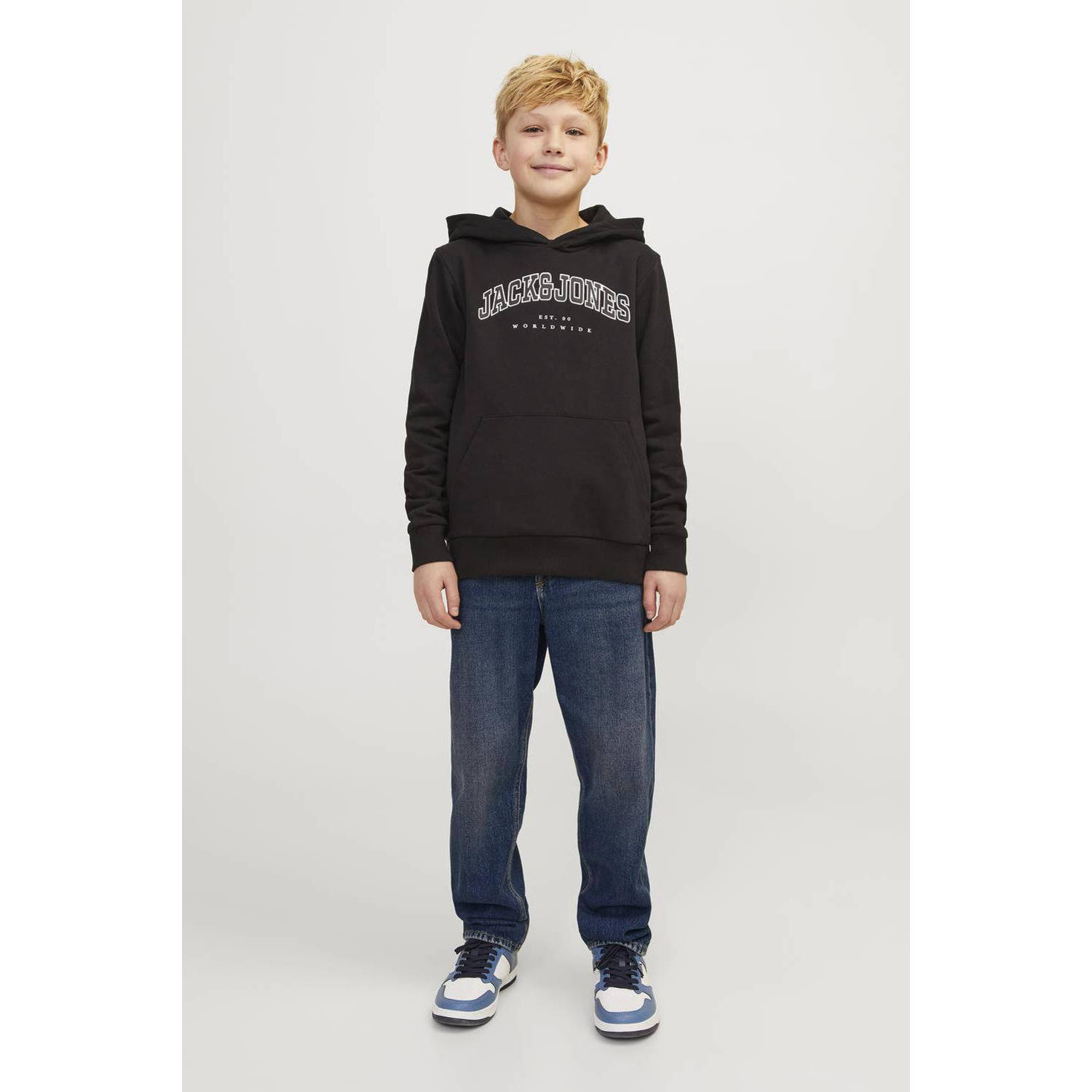 JACK & JONES JUNIOR relaxed fit jeans JJICHRIS JJORIGINAL blue denim mf