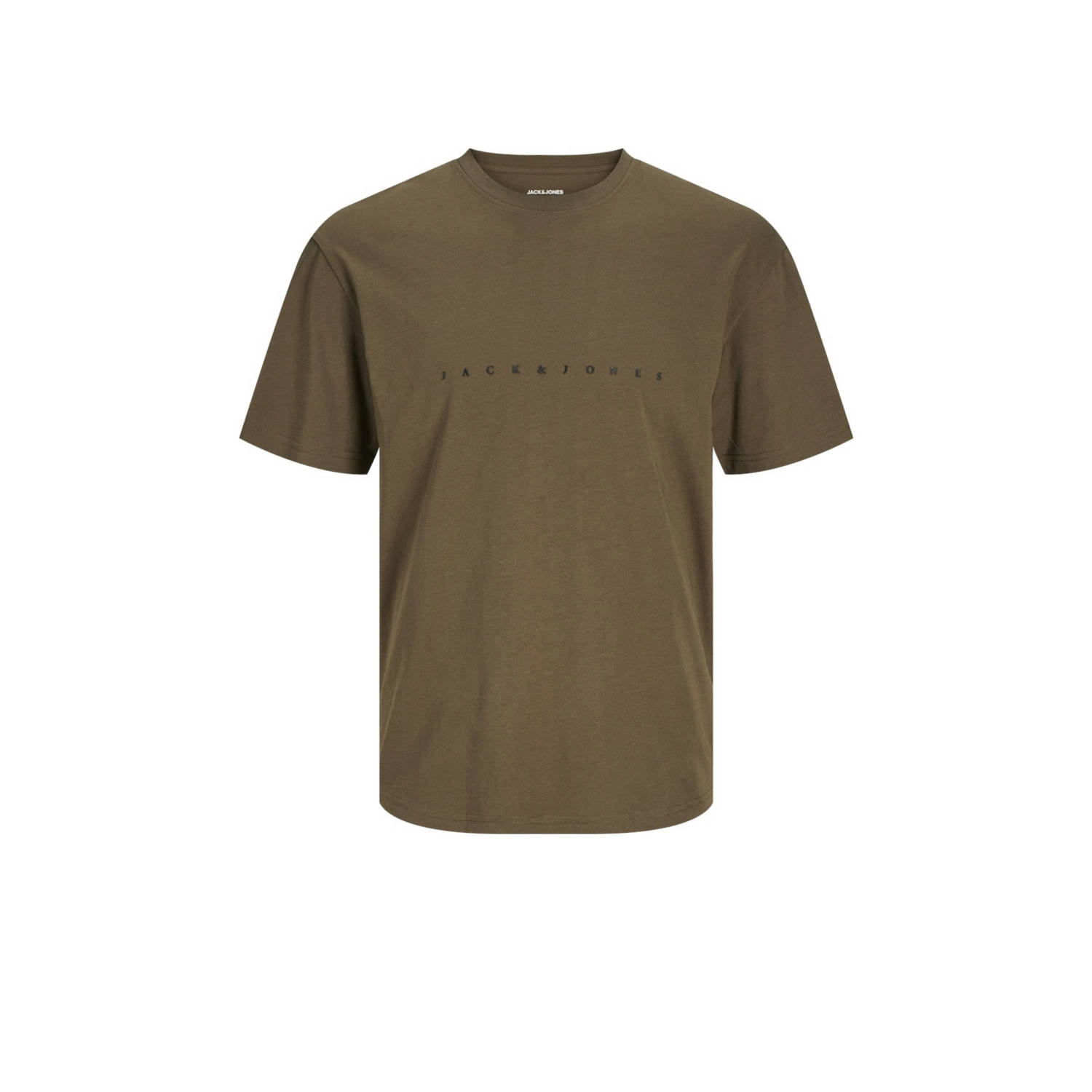 Jack & jones JUNIOR T-shirt JJESTAR met tekst Bruin Jongens Katoen Ronde hals 128