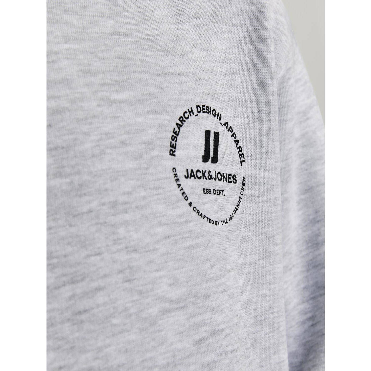 JACK & JONES JUNIOR hoodie JJESWIFT met printopdruk wit melange