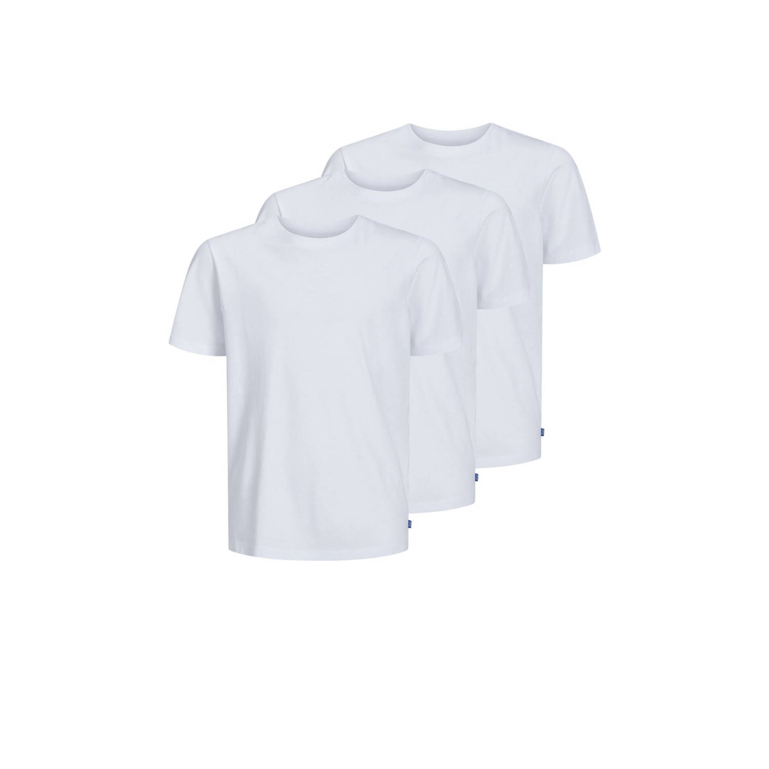 Jack & jones JUNIOR T-shirt set van 3 wit Jongens Katoen Ronde hals Effen 140