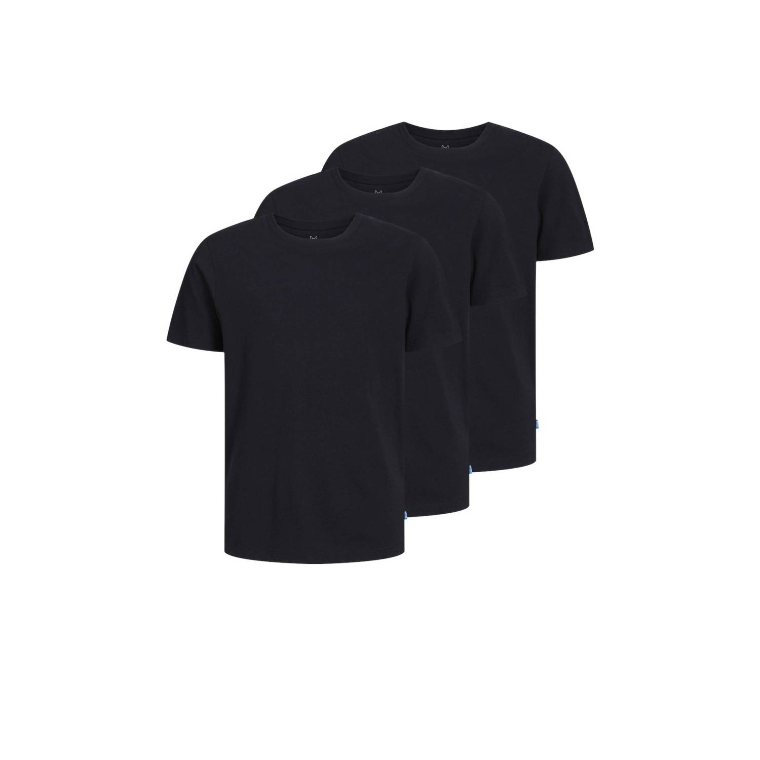 Jack & jones JUNIOR T-shirt set van 3 zwart Jongens Katoen Ronde hals 128