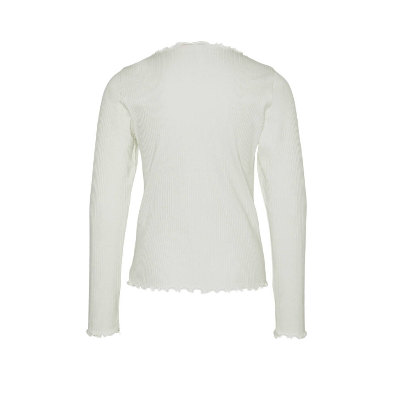 VERO MODA GIRL longsleeve VMLAVENDER KELLY met hartjes en borduursels offwhite