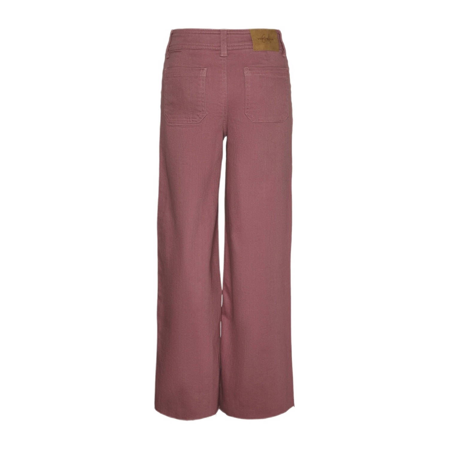VERO MODA GIRL high waist wide leg jeans VMVIOLA donkerroze