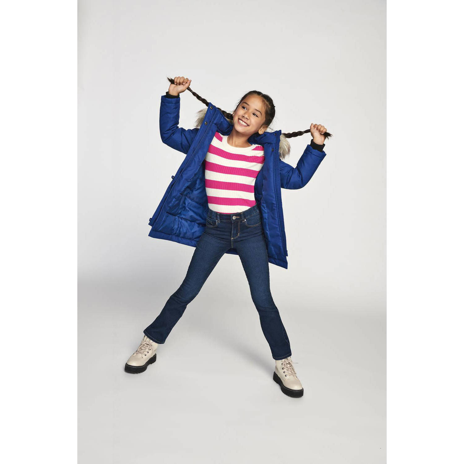 ONLY KIDS GIRL flared jeans KOGROYAL dark blue denim