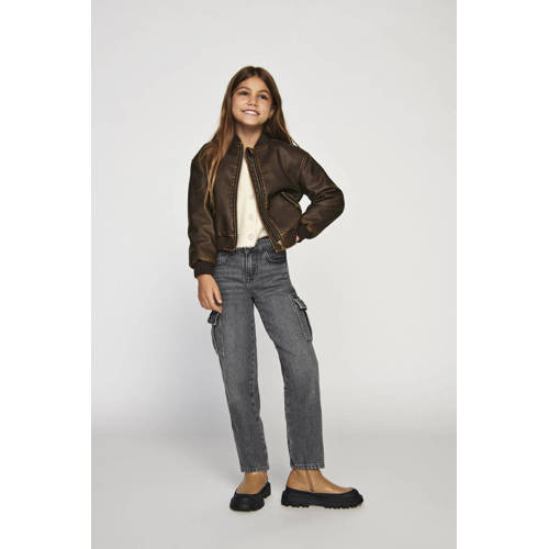 KIDS ONLY GIRL wide leg jeans KOGHARMONY dark grey denim afbeelding