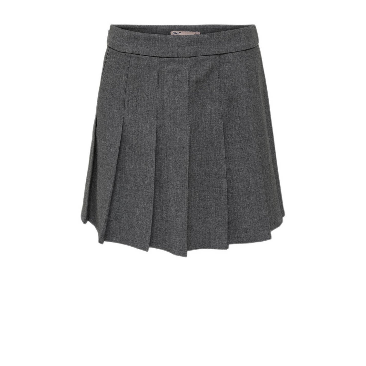 Only KIDS GIRL korte rok grijs melange Meisjes Polyester Effen 128