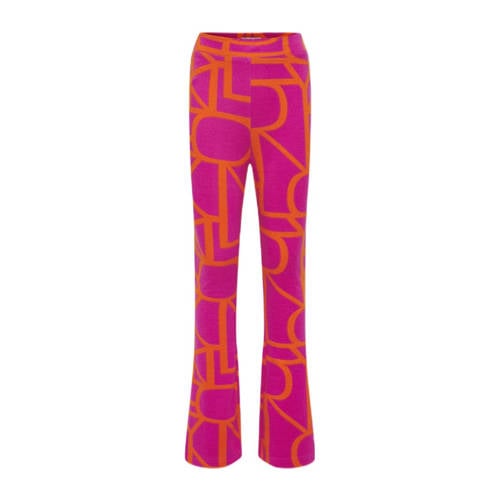 KIDS ONLY GIRL flared broek KOGPAIGE met all over print fuchsia/oranje afbeelding