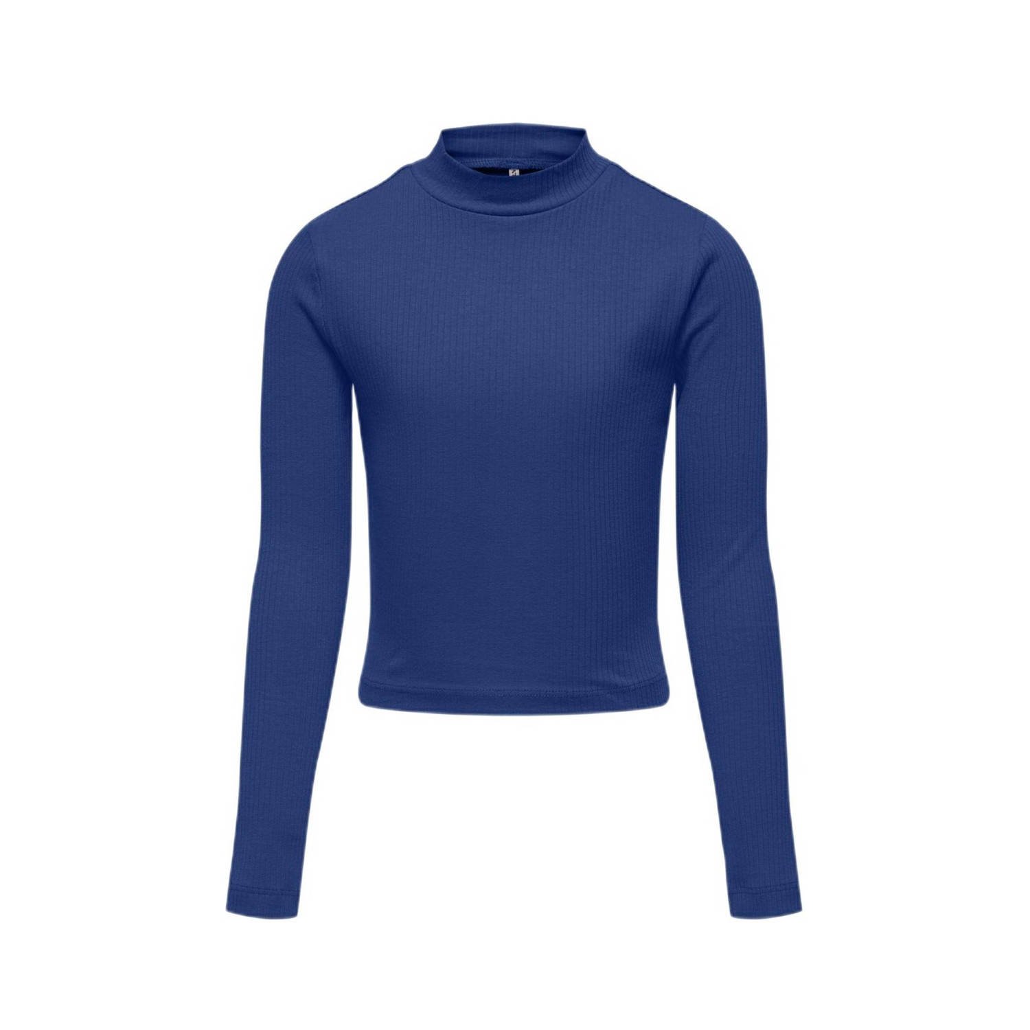 Only KIDS GIRL longsleeve KOGLINEA LIFE hardblauw Meisjes Stretchkatoen Opstaande kraag 158 164