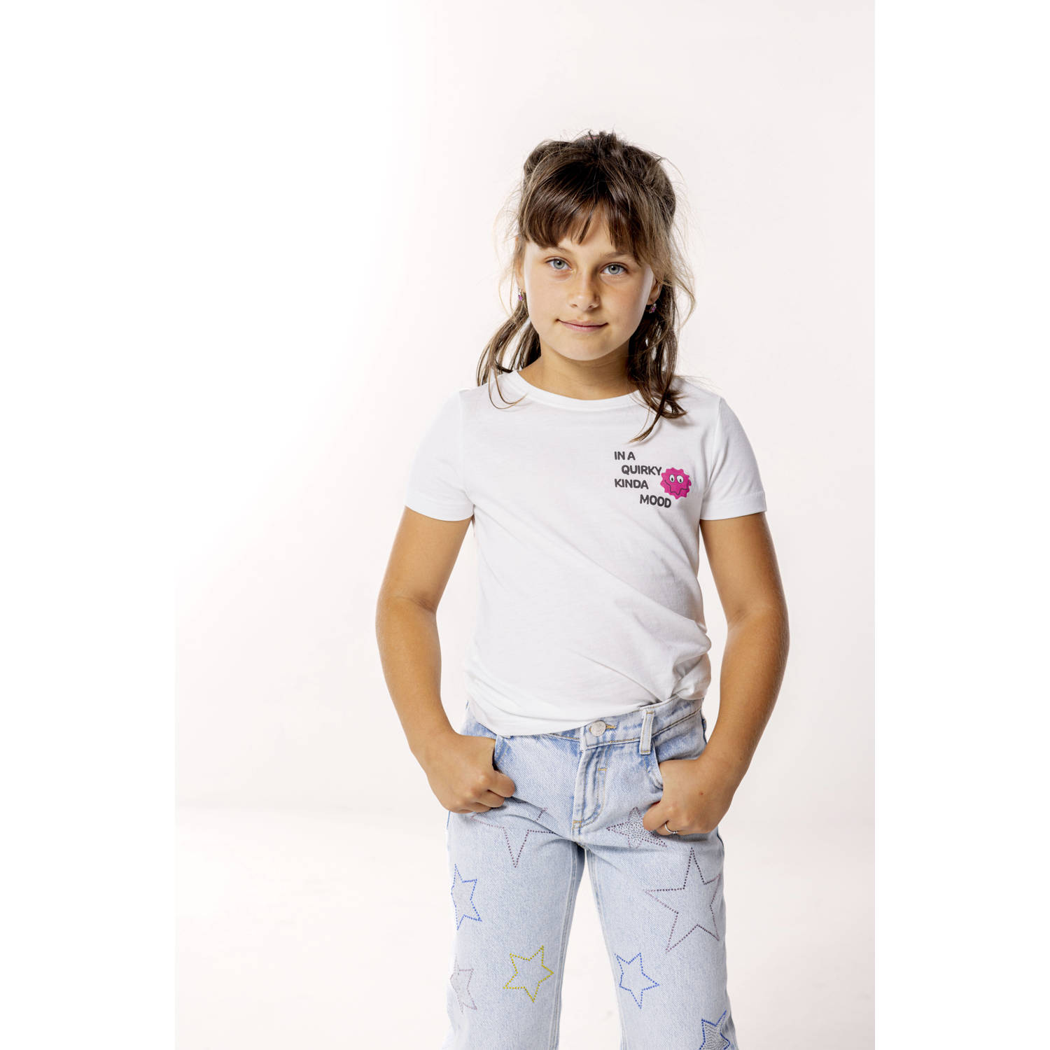 ONLY KIDS GIRL T-shirt KOGLANA met backprint offwhite