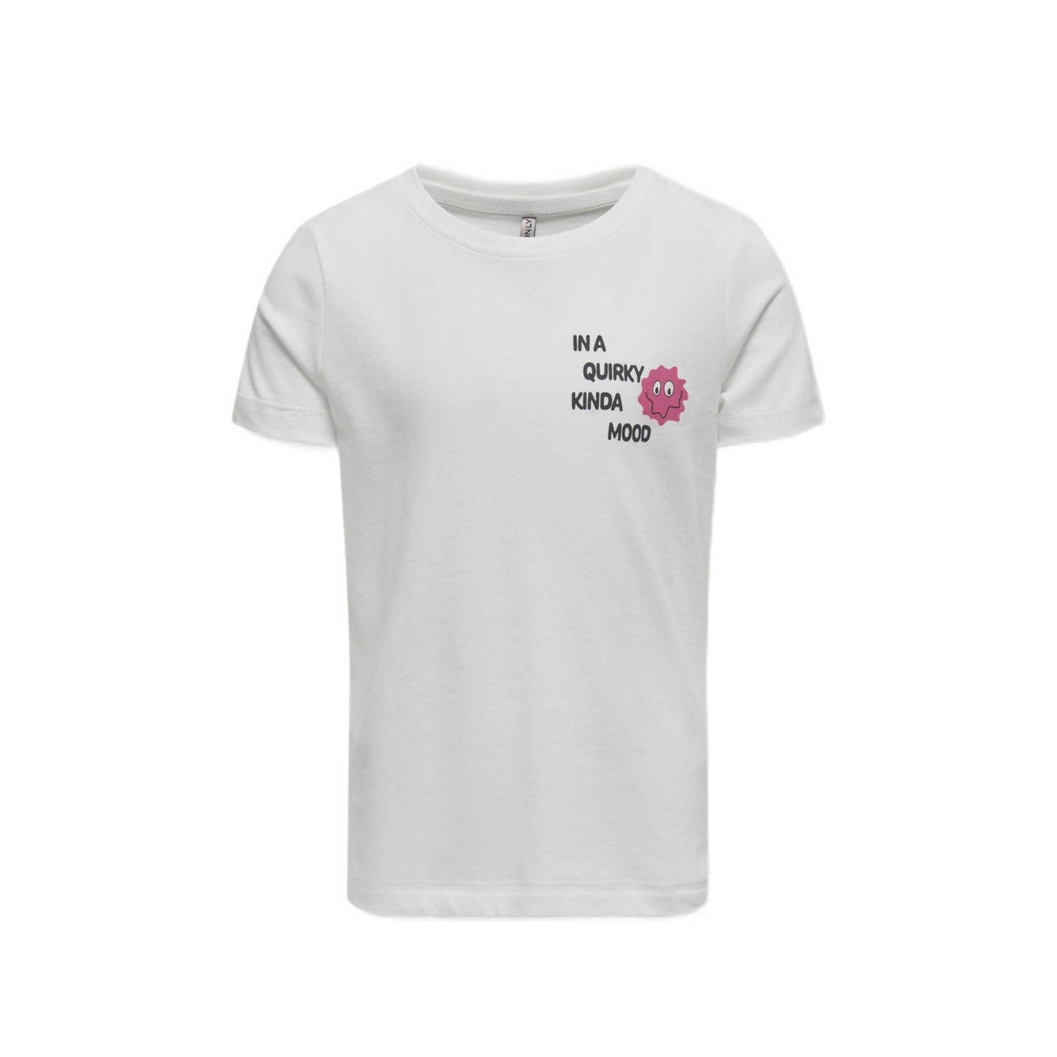 Only KIDS GIRL T-shirt KOGLANA met backprint offwhite Wit Meisjes Katoen Ronde hals 110 116