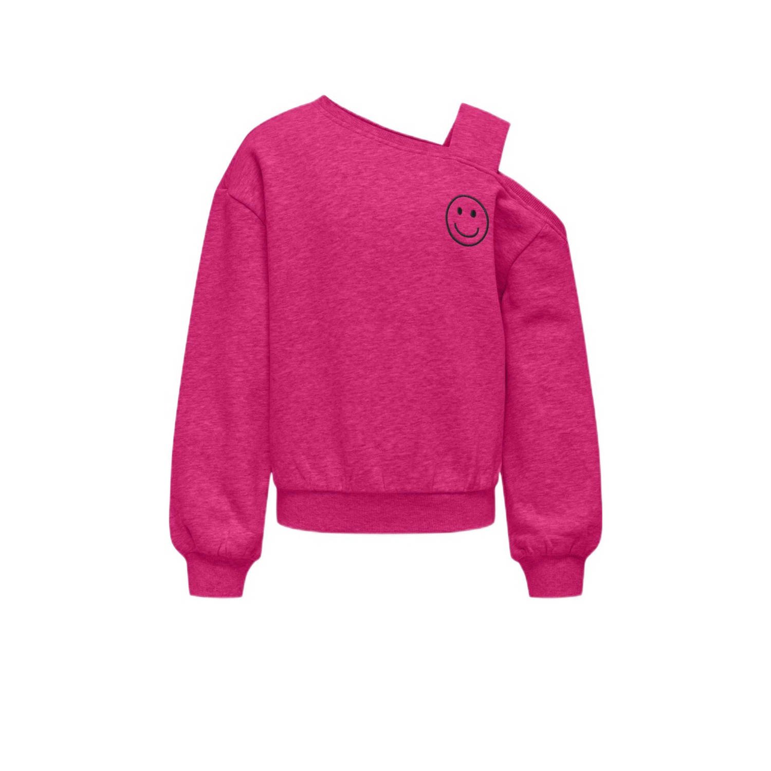 Only KIDS GIRL sweater KOGSEEMA met printopdruk fuchsia Roze Printopdruk 146 152