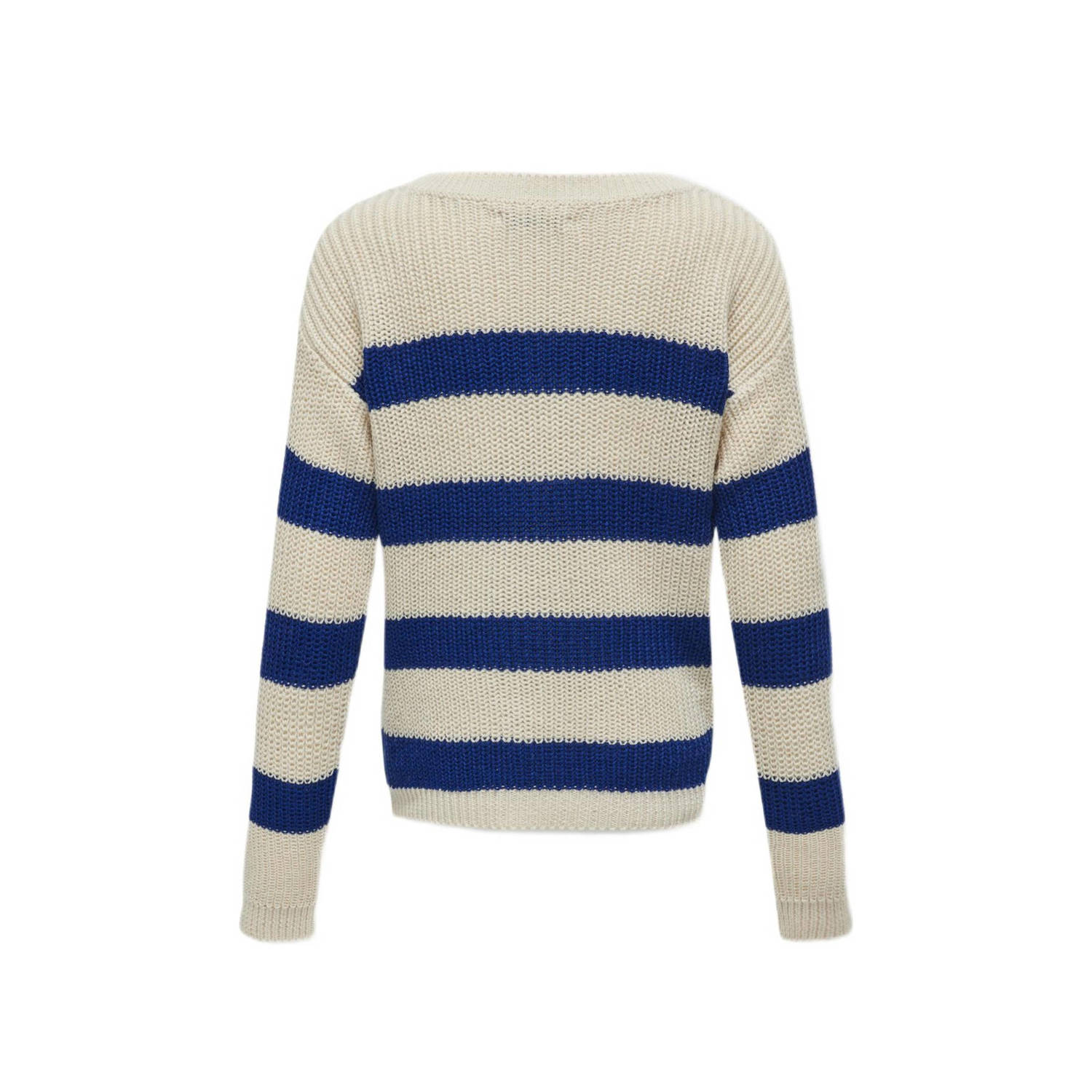 ONLY KIDS GIRL gestreepte trui KOGSIF helderblauw ecru