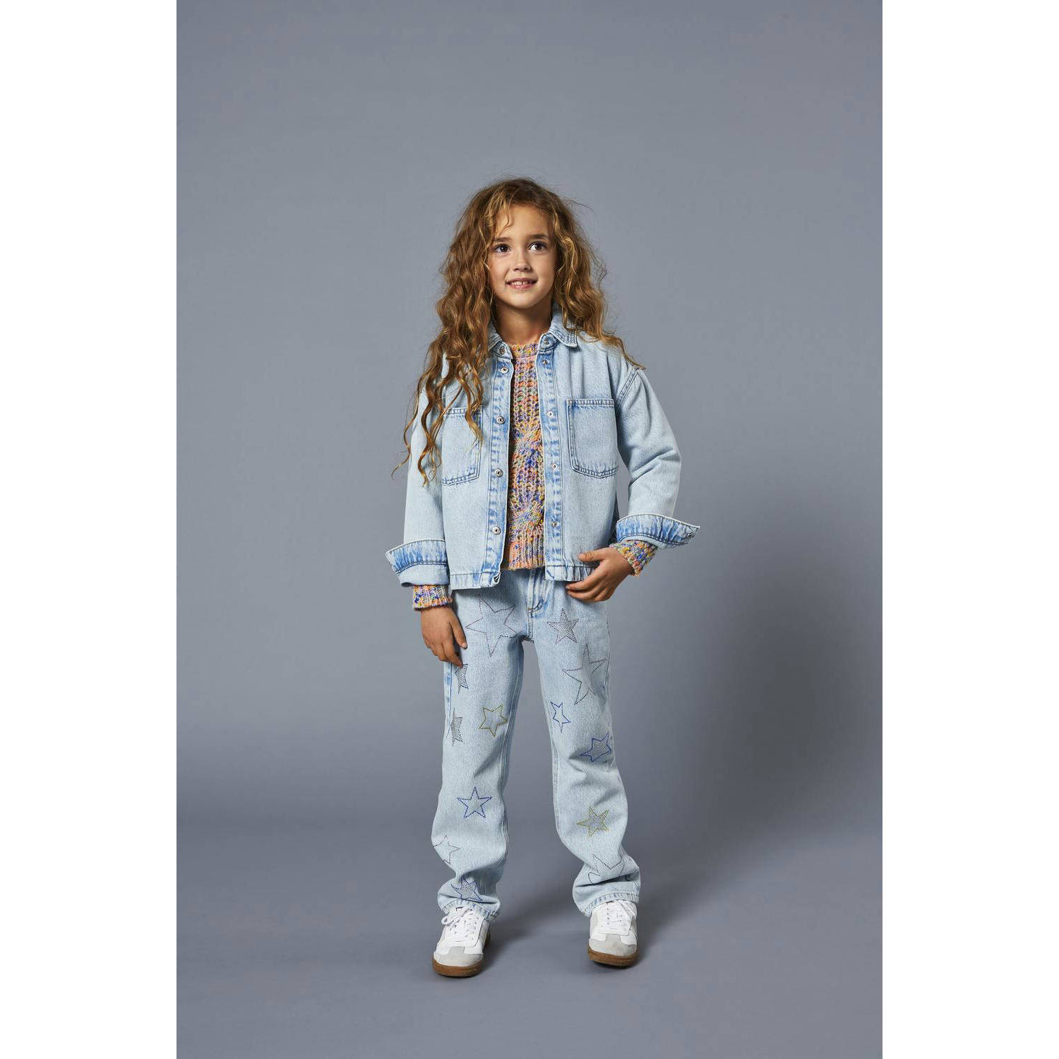 Only Straight fit jeans van zuiver katoen met strass-steentjes model 'CARLY DAD'