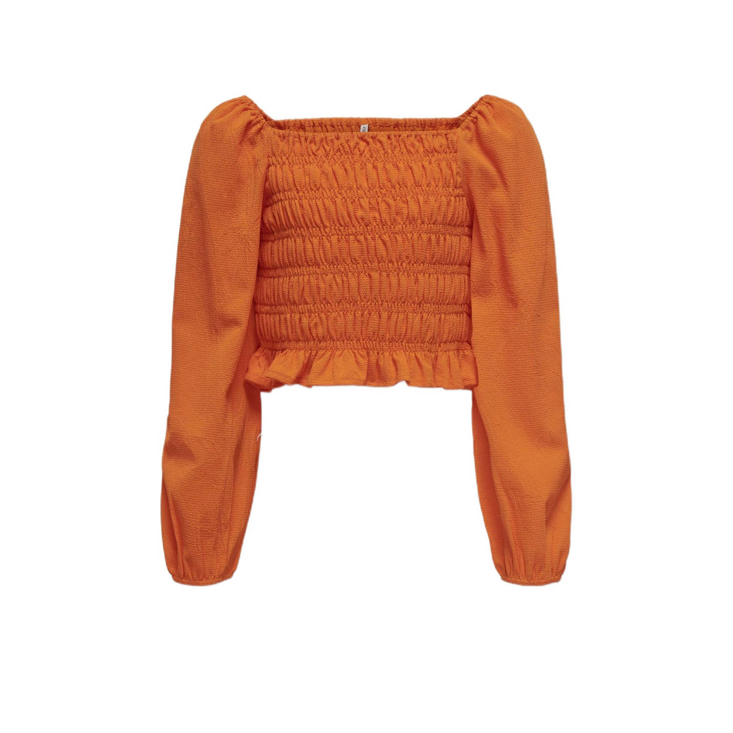 Only KIDS GIRL top KOGHELENE warm oranje Meisjes Polyester Boothals Effen 128