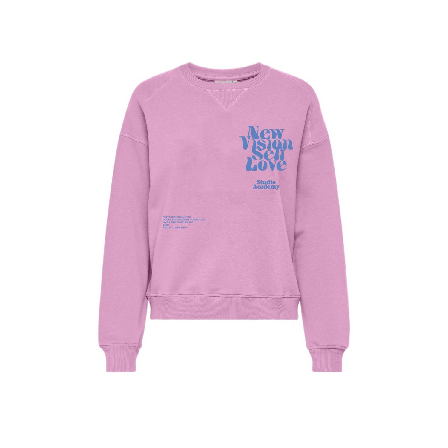 Only KIDS GIRL sweater KOGDIANA met tekst zoetroze Tekst 122 128