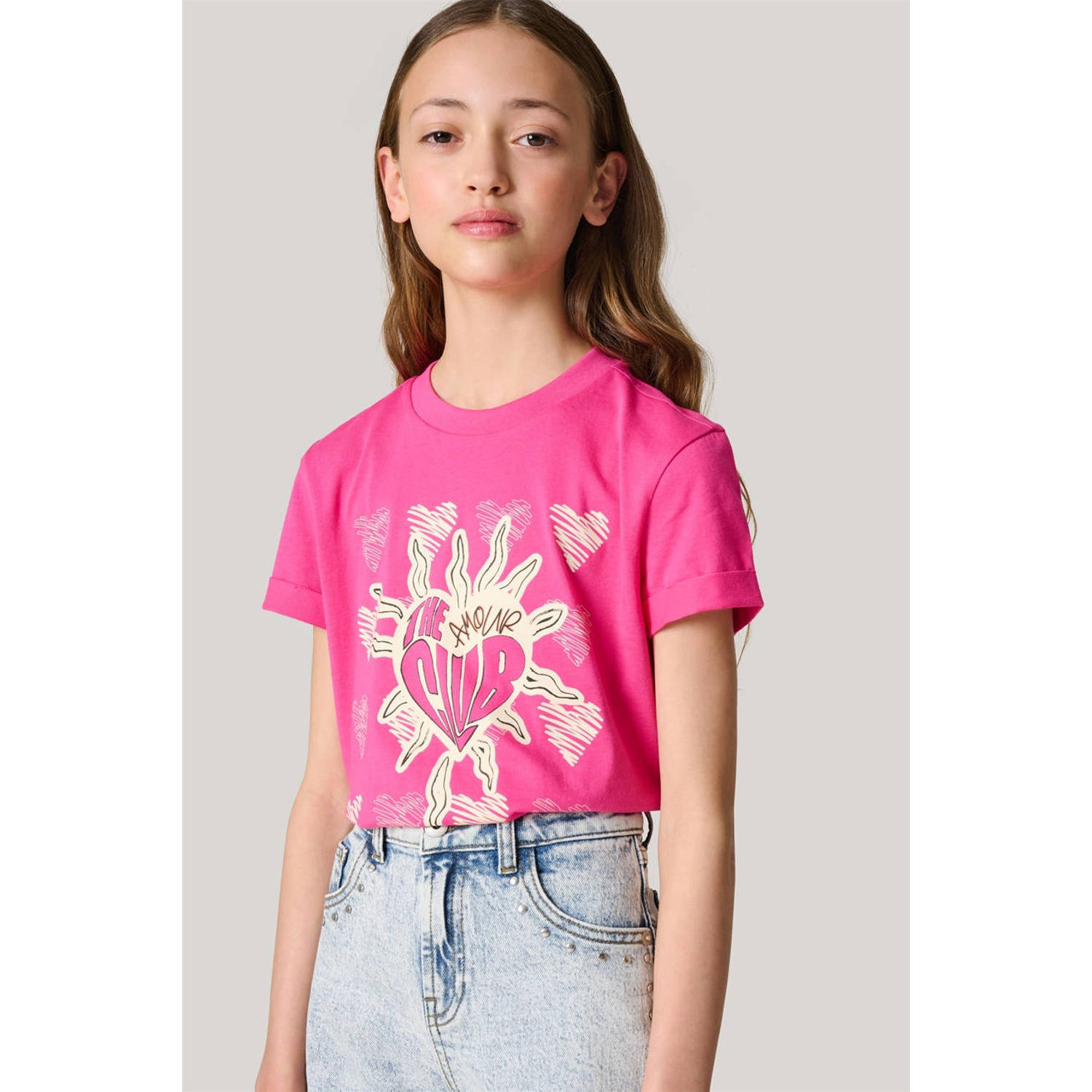 Shoeby T-shirt met printopdruk roze