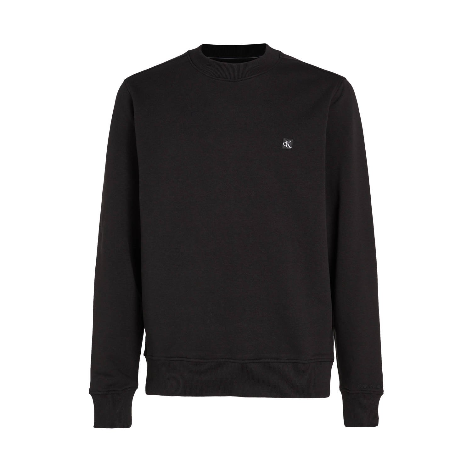 Calvin Klein Zwarte katoenen sweatshirt met applicatielogo Black