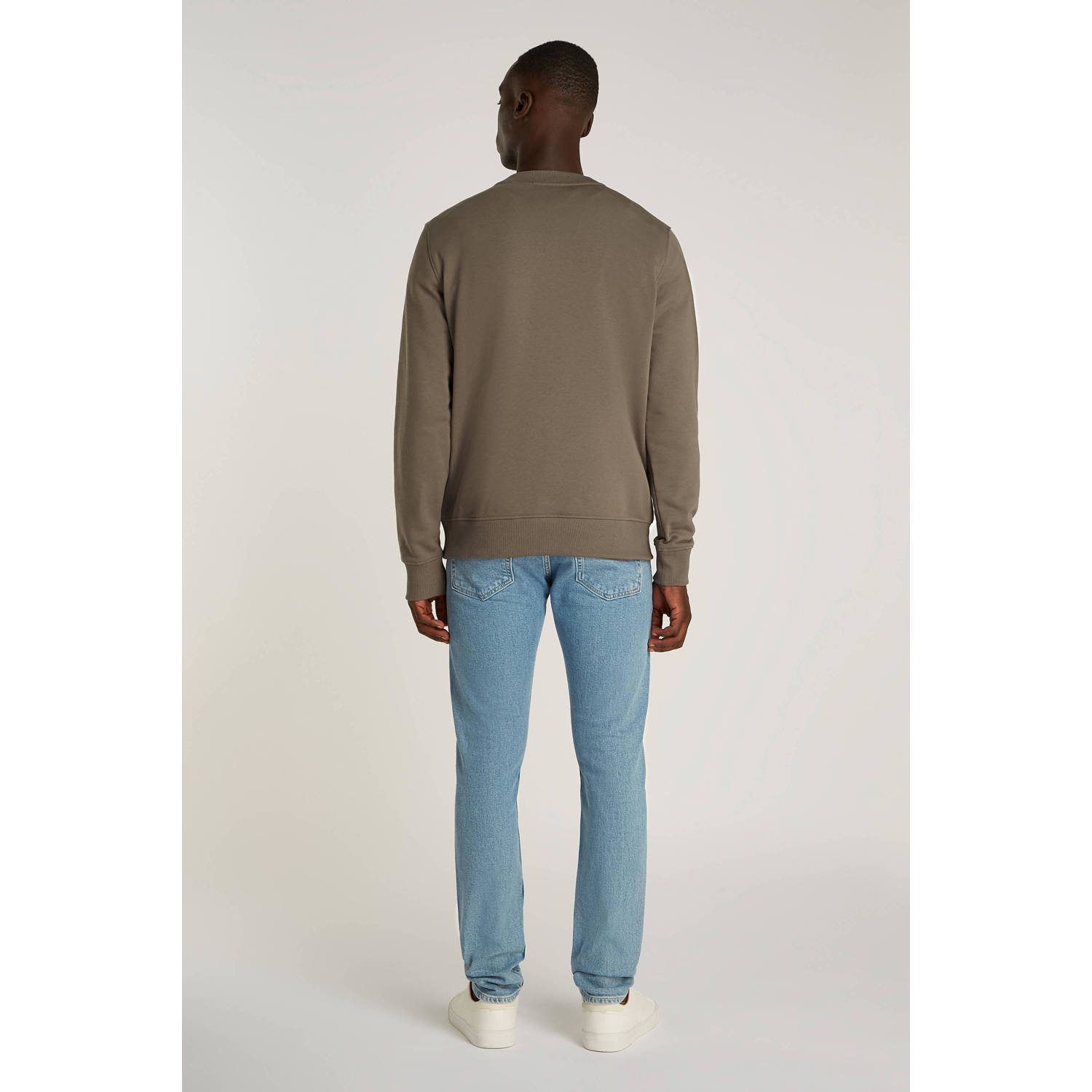 Calvin Klein Elegant Badge Sweatshirt Brown Heren