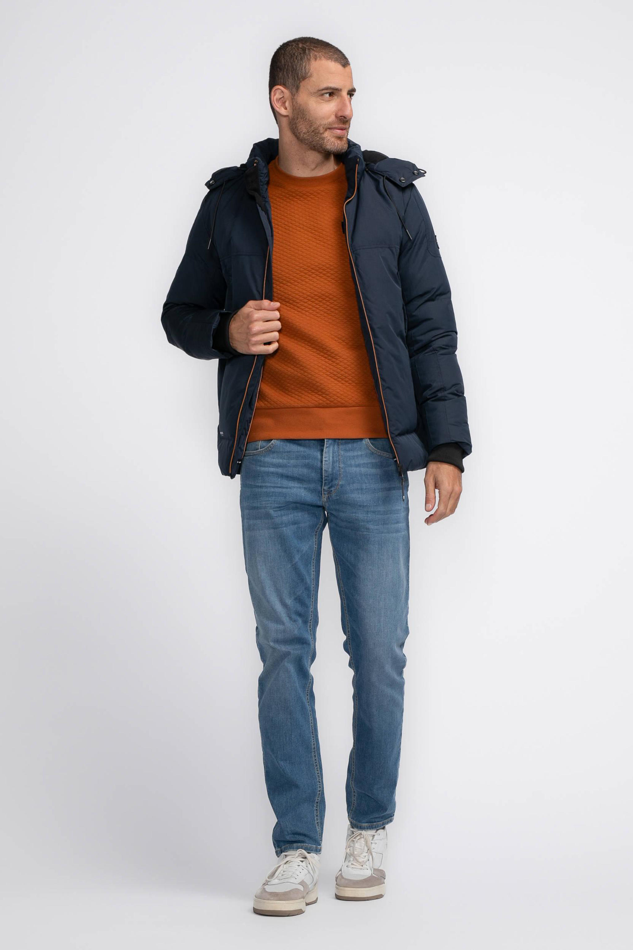 JJ REBEL gewatteerde jas donkerblauw JJ REBEL gewatteerde jas donkerblauw